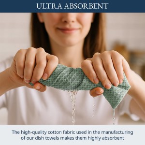 LANE LINEN Cotton Kitchen Towels Set, 6-Pack – Absorbent, Quick-Drying Dish Towels, 18