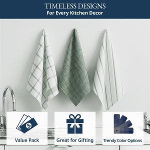 LANE LINEN Cotton Kitchen Towels Set, 6-Pack – Absorbent, Quick-Drying Dish Towels, 18