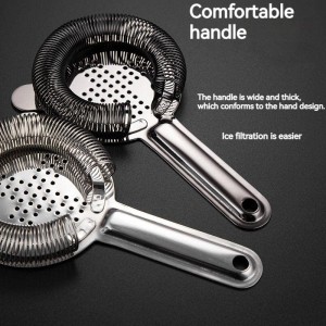 Cocktail Strainer,hawthorne strainer,Stainless Steel Bar Strainer, Bar Tool Drink Strainer with 100 Wire Spring for Professional Bartenders and Mixologists Professional for Bar Restaurant Home