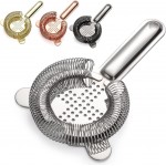 Cocktail Strainer,hawthorne strainer,Stainless Steel Bar Strainer, Bar Tool Drink Strainer with 100 Wire Spring for Professional Bartenders and Mixologists Professional for Bar Restaurant Home