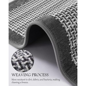 PADOOR Kitchen Mats for Floor, Kitchen Rugs Non Slip Washable, Rubber Backed Kitchen Runner Super Absorbent Kitchen Floor Mat Sink Rug, 20”x47” Grey