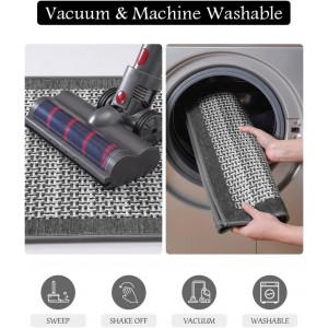 PADOOR Kitchen Mats for Floor, Kitchen Rugs Non Slip Washable, Rubber Backed Kitchen Runner Super Absorbent Kitchen Floor Mat Sink Rug, 20”x47” Grey