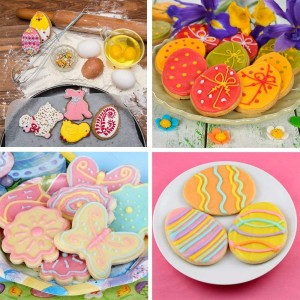 Easter Cookie Cutters, 5 Pieces Chick Carrot Egg Bunny Rabbite Shapes Metal Cookie Cutters Stainless Steel Sets Holiday Themed Baking Kit