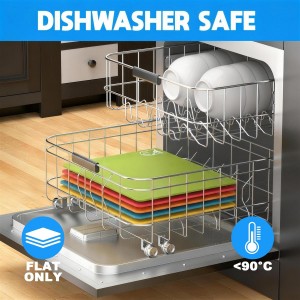 Goodluck 5 Pieces Flexible Cutting Boards, BPA Free Plastic Cutting Boards for Kitchen, Non Slip Cutting Mat for Meat and Vegetables