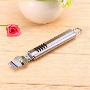 Stainless Steel Lemon Zester Grater, Lemon Zester Tool with Channel Knife Citrus Zester Lemon Peeler for Cocktails, Stainless Steel Lemon Lime Orange Peeler Fruit Zester Citrus Scraper