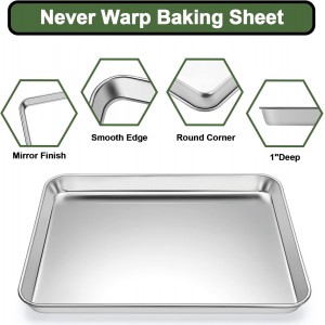 Baking Sheet Tray Cooling Rack with Silicone Baking Mat Set, Stainless Steel Cookie Pan For Oven, Set of 9 (3 Sheets + 3 Racks + 3 Mats), Warp Resistant & Heavy Duty & Easy Clean, Red