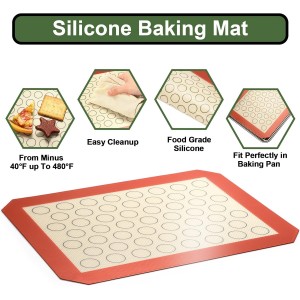 Baking Sheet Tray Cooling Rack with Silicone Baking Mat Set, Stainless Steel Cookie Pan For Oven, Set of 9 (3 Sheets + 3 Racks + 3 Mats), Warp Resistant & Heavy Duty & Easy Clean, Red