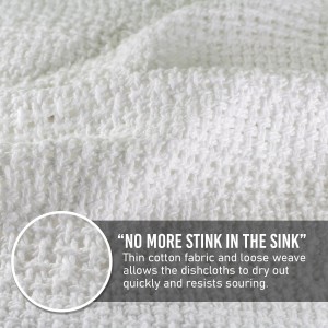 Old Fashion 100% Cotton Dishcloths - Set of 4 Mixed Colors - 4 White -11