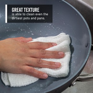 Old Fashion 100% Cotton Dishcloths - Set of 4 Mixed Colors - 4 White -11