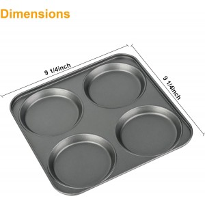 Tiawudi Muffin Top Pan, 4-Cup Hamburger Bun Pan, Large Whoopie Pies Pan, Non-Stick Bakeware for Eggs, Cornbread, Small Cake Layers and Drop Cookies, Set of 3