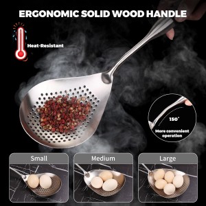 Skimmer Slotted Spoon,304 Stainless Steel Ladle/Strainer for Cooking and Frying, Pasta Strainer/Frying Spoon for Kitchen and Colander