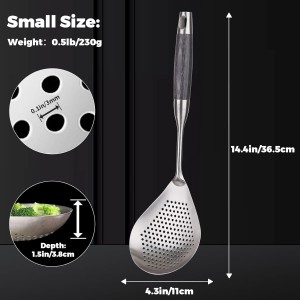 Skimmer Slotted Spoon,304 Stainless Steel Ladle/Strainer for Cooking and Frying, Pasta Strainer/Frying Spoon for Kitchen and Colander