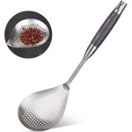 Skimmer Slotted Spoon,304 Stainless Steel Ladle/Strainer for Cooking and Frying, Pasta Strainer/Frying Spoon for Kitchen and Colander
