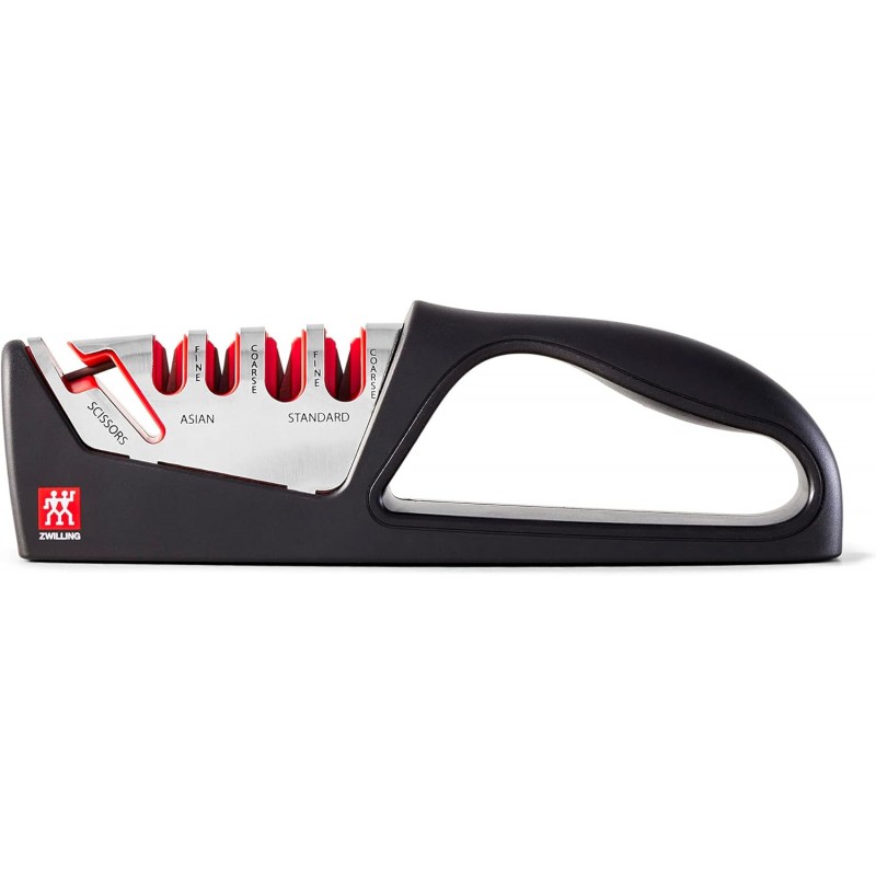 ZWILLING Razor-Sharp 4-Stage Pull Through Knife Sharpener with Shear Sharpener