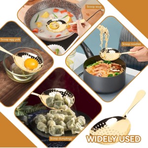 Julep Strainer Cocktail Spoon, Gold Cocktail Strainer Small Strainer with Handle Stainless Steel Cocktail Strainer Bar Tool for Home or Commercial Use