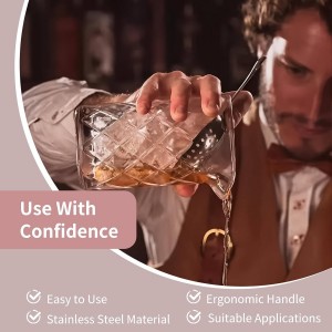 Julep Strainer Cocktail Spoon, Gold Cocktail Strainer Small Strainer with Handle Stainless Steel Cocktail Strainer Bar Tool for Home or Commercial Use