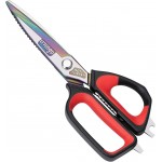 LIVINGO Heavy Duty Kitchen Shears - Titanium Coated Hot Forged Sharp Multipurpose Stainless Steel Utility Shears for Household Culinary Food Cutting Chicken Meat Cooking, Dishwasher Safe, 9.5 Inch