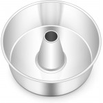 TeamFar 10inch Angel Food Cake Pan, Stainless Steel Cake Pan with Tube, Healthy & Non-toxic, Sturdy & One-Piece, Mirror Finish & Dishwasher Safe