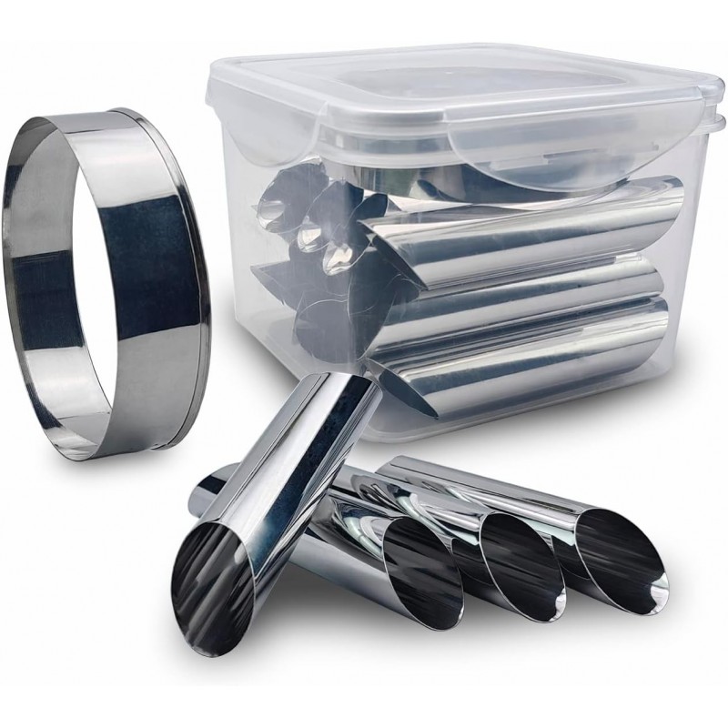 Cannoli Forms Pastry Roll Molds,Stainless Steel Cannoli Tubes,Pack of 15