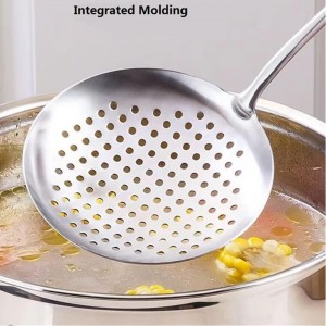 Skimmer Stainless Steel Large Slotted Spoon Colander Strainer Ladle for Cooking Heat Proof Hollow Handle Serving Utensil 14.96 inches