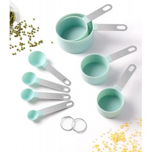Measuring Cups and Spoons Set of 8 Pieces, nesting measuring cups for Measuring Dry or Liquid Ingredients, Stainless Steel Handle, Kitchen Gadgets for Cooking & Baking