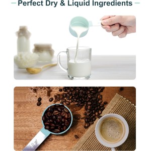 Measuring Cups and Spoons Set of 8 Pieces, nesting measuring cups for Measuring Dry or Liquid Ingredients, Stainless Steel Handle, Kitchen Gadgets for Cooking & Baking