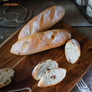 CHEFMADE Perforated Baguette Pan, Non-stick 3-slot French Bread Pan Baguette Baking Loaf Bakeware