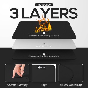 FLASLD Heat Resistant Mat for Air Fryer Site on, Fireproof Silicone Mats for Kitchen Counter, Countertop Protector, No-slip and Waterproof (12