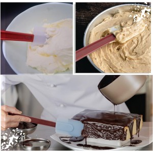 3 PCS Commercial Grade Heat Resistant Silicone Spatulas, 9.5-Inch Rubber Spatulas for Baking, Nonstick & BPA-Free