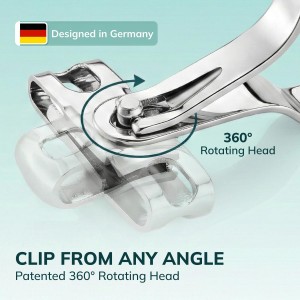 Swissker by Swissklip Nail Clippers for Men & Women | Finger Nail Clippers for Adult with 360 Degree Rotating Head I Fingernail Clippers for Women I Surgical-Grade Stainless Steel Material