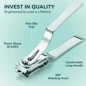 Swissker by Swissklip Nail Clippers for Men & Women | Finger Nail Clippers for Adult with 360 Degree Rotating Head I Fingernail Clippers for Women I Surgical-Grade Stainless Steel Material