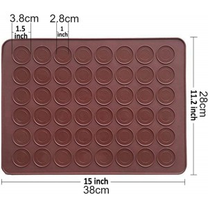 2 PCS 48 Capacity Macaron Silicone Baking Mat Baking Sheet Muffin DIY Chocolate Cookie Mould
