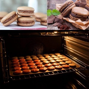2 PCS 48 Capacity Macaron Silicone Baking Mat Baking Sheet Muffin DIY Chocolate Cookie Mould
