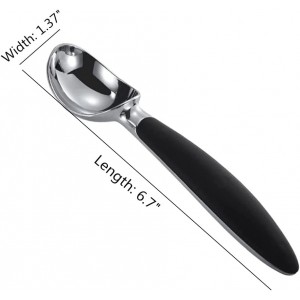 Non-Slip Handle Ice Cream Scoop, 6.7 Inch Zinc Alloy Ice Cream Spoon, Ice Cream Dipper for Dessert, Gelatos, Frozen Yogurt, Watermelon Fruit Melon Baller