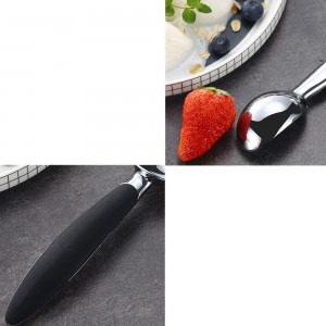 Non-Slip Handle Ice Cream Scoop, 6.7 Inch Zinc Alloy Ice Cream Spoon, Ice Cream Dipper for Dessert, Gelatos, Frozen Yogurt, Watermelon Fruit Melon Baller