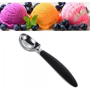 Non-Slip Handle Ice Cream Scoop, 6.7 Inch Zinc Alloy Ice Cream Spoon, Ice Cream Dipper for Dessert, Gelatos, Frozen Yogurt, Watermelon Fruit Melon Baller