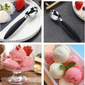 Non-Slip Handle Ice Cream Scoop, 6.7 Inch Zinc Alloy Ice Cream Spoon, Ice Cream Dipper for Dessert, Gelatos, Frozen Yogurt, Watermelon Fruit Melon Baller