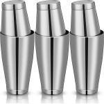 Sabary 6 Pcs Cocktail Shakers Professional Bar Shaker Boston Set Stainless Steel Martini Drink Mixer Basic Tool Weighted Shake Metal Can Cocktail Shaker Set, 18 Oz, 28 oz (Silver)