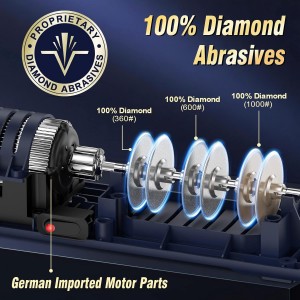 Professional Electric Knife Sharpener with 100% Diamond Abrasives and Precision Angle Guides for Kitchen Straight Edge&Ceramic Knife Work Sharp, 3-stage Champagne Gold, afilador de cuchillos