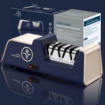 Professional Electric Knife Sharpener with 100% Diamond Abrasives and Precision Angle Guides for Kitchen Straight Edge&Ceramic Knife Work Sharp, 3-stage Champagne Gold, afilador de cuchillos