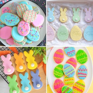 Easter Cookie Cutter Set - 6 Piece Easter Bunny and Egg Cookie Cutters - Stainless Steel Assorted Sizes