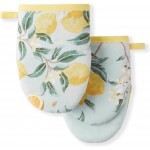 Martha Stewart Lemon Whimsy Mini Oven Mitt 2-Pack Set, Yellow, 5.5