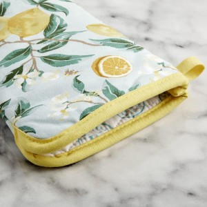 Martha Stewart Lemon Whimsy Oven Mitt 2-Pack Set, Yellow, 7