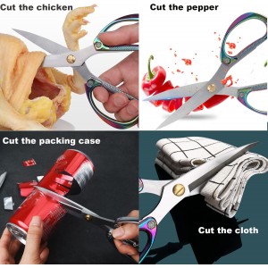 Poultry Shears 2-Pack, Heavy Duty Meat Scissors, Stainless Steel Spring Loaded, Turkey & Chicken Shears, Food Scissors