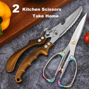 Poultry Shears 2-Pack, Heavy Duty Meat Scissors, Stainless Steel Spring Loaded, Turkey & Chicken Shears, Food Scissors