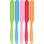 5pcs Silicone Jar Spatulas set, Cake Cream Spatulas Set, 9.8 inch Non-Stick Heat Resistant Mixing Butter Spatulas Baking Scrapers for Jars Blenders Cooking Stirring