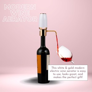 Sip & Shimmer Electric Wine Aerator, Modern Wine Aerator, Electric Wine Dispenser, Gold Wine Pourer, Wine Pump, Automatic Wine Pourer, Re-chargeable, Wine Gifts, Valentines Day Gift for Her