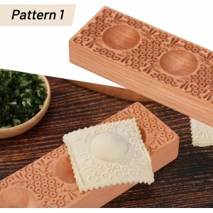 Wooden Ravioli Mold Handmade Pasta Ravioli Board Wood Ravioli Mould Homemade Fresh Pasta wooden Board Tools, Maveite 2 in 1 braid pattern and honeycomb with bees pattern, Pasta Lovers Gift