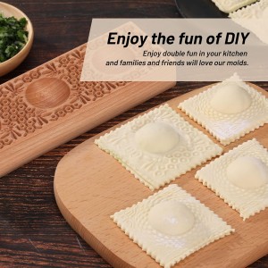 Wooden Ravioli Mold Handmade Pasta Ravioli Board Wood Ravioli Mould Homemade Fresh Pasta wooden Board Tools, Maveite 2 in 1 braid pattern and honeycomb with bees pattern, Pasta Lovers Gift
