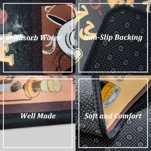 Coffee Kitchen Rugs and Mats Non-Slip, Washable, Stain and Fade Resistant, Suitable for Kitchen Mat Set of 2 Coffee Kitchen Decor 17
